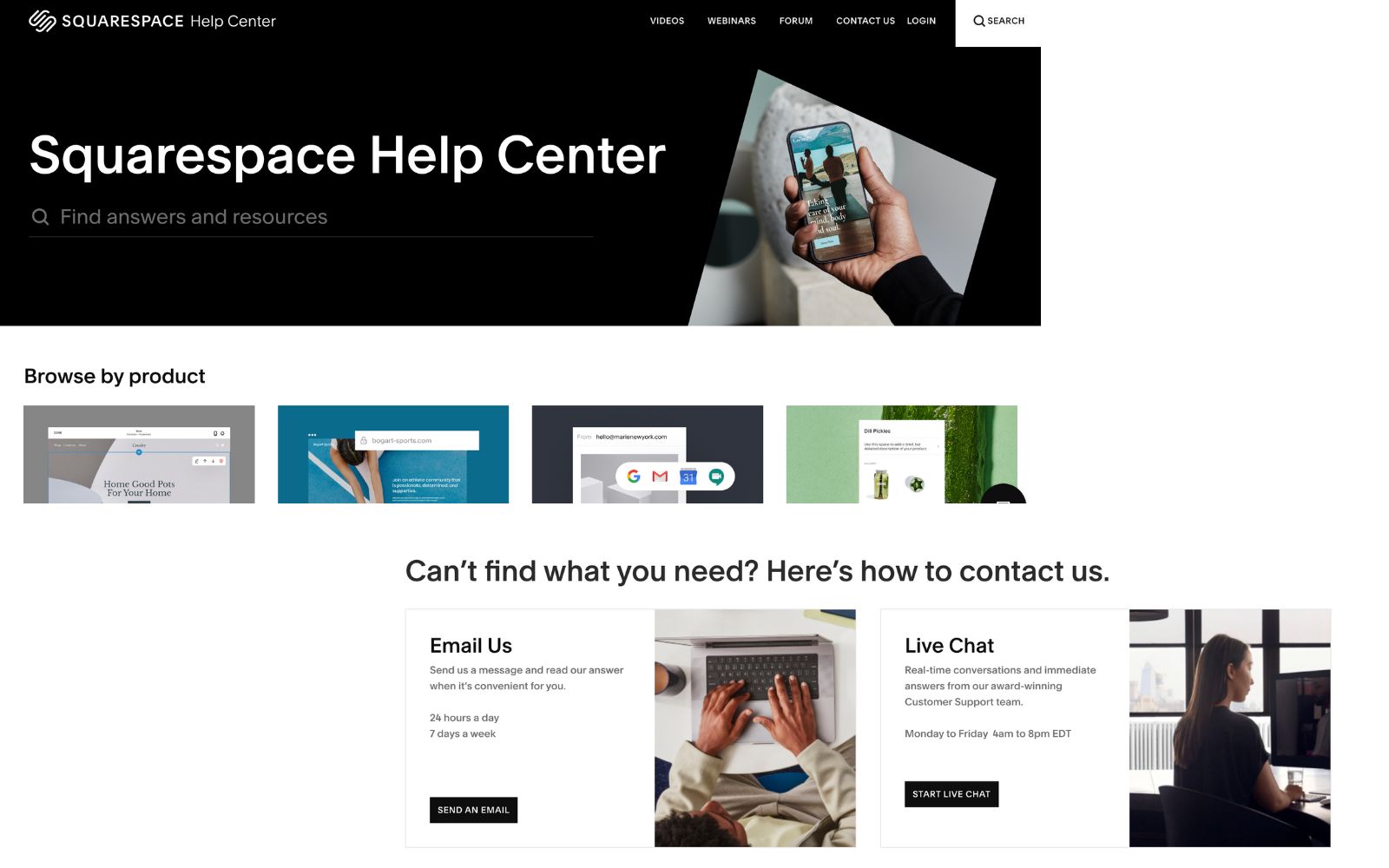 Customer Support squarespace